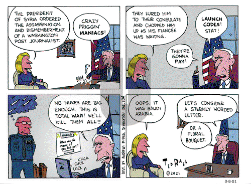 Ted Rall on Monday March 8, 2021 Comic Strip