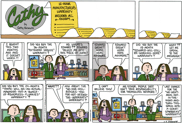 Cathy Classics - Sunday November 9, 2003 Comic Strip