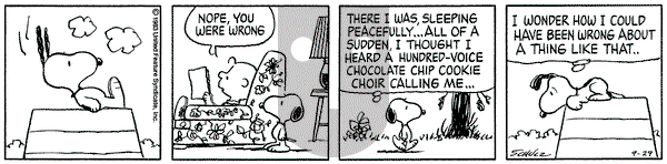 Peanuts on Thursday September 29, 1983 Comic Strip