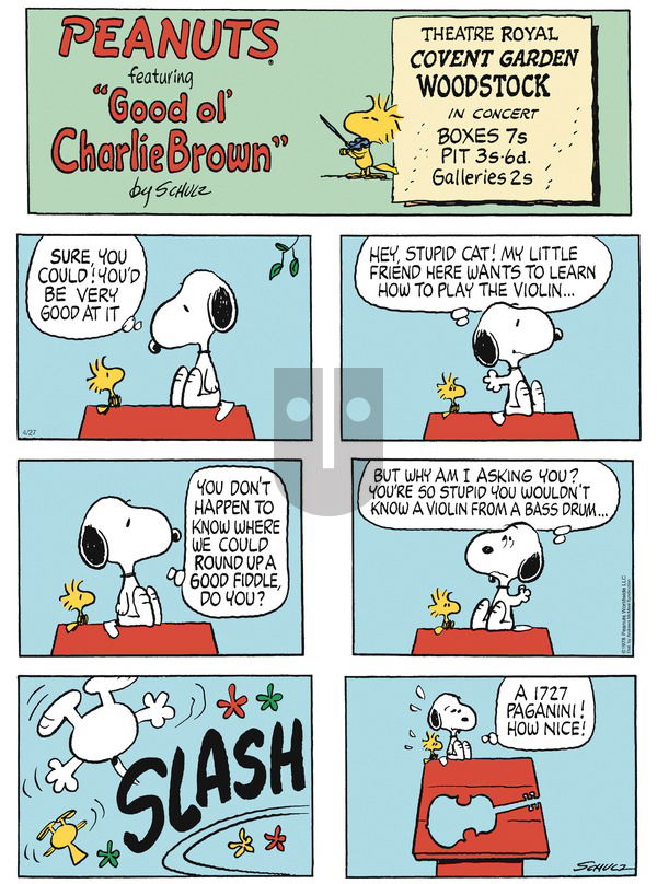 Peanuts on Sunday April 27, 2025 Comic Strip