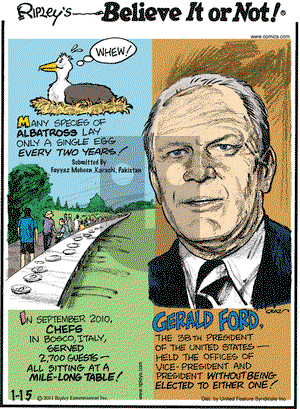 Ripley's Believe It or Not on Saturday January 15, 2011 Comic Strip