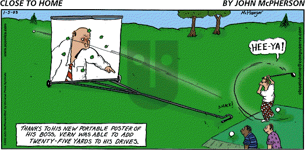 Close to Home on Sunday January 5, 2003 Comic Strip