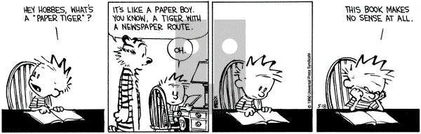 Calvin and Hobbes on Friday May 18, 1990 Comic Strip