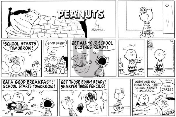 Peanuts on Sunday September 6, 1992 Comic Strip