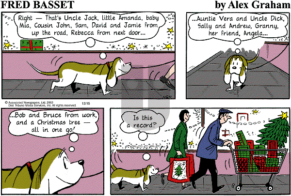 Fred Basset on Sunday December 15, 2002 Comic Strip
