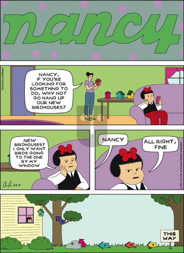 Nancy on Sunday August 8, 2021 Comic Strip