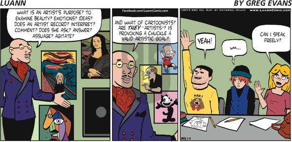 Luann on Sunday February 8, 2015 Comic Strip