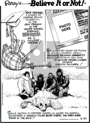 Ripley's Believe It or Not on Friday June 30, 2006 Comic Strip