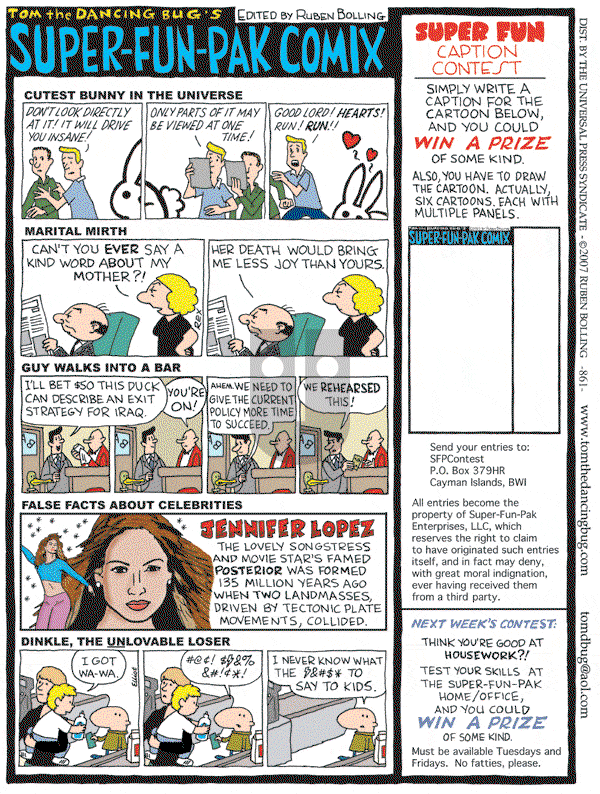 Tom the Dancing Bug on Saturday August 4, 2007 Comic Strip