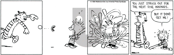 Calvin and Hobbes on Wednesday March 15, 1995 Comic Strip