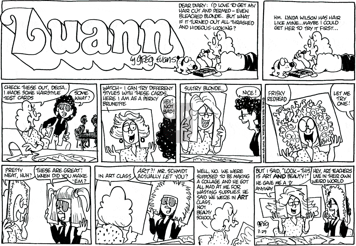 Luann - Sunday March 29, 1992 Comic Strip