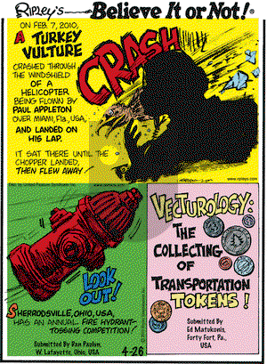 Ripley's Believe It or Not on Monday April 26, 2010 Comic Strip