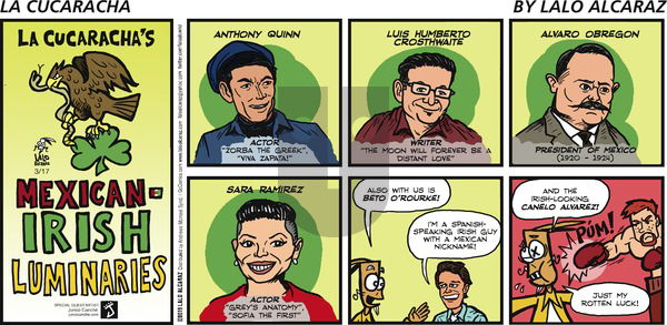 La Cucaracha on Sunday March 17, 2019 Comic Strip