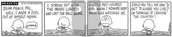 Peanuts on Saturday May 23, 1964 Comic Strip