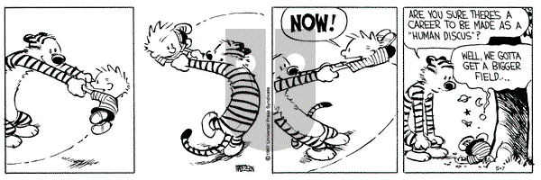 Calvin and Hobbes on Thursday May 7, 1987 Comic Strip