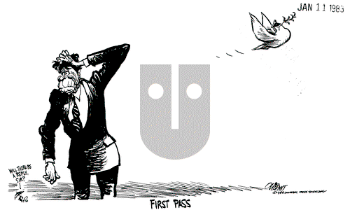 Pat Oliphant on Tuesday January 11, 1983 Comic Strip