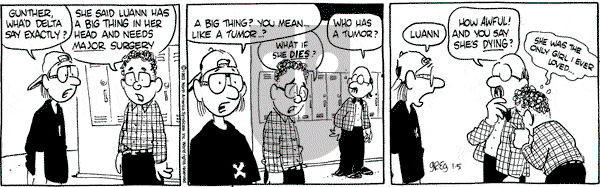 Luann on Wednesday January 5, 1994 Comic Strip
