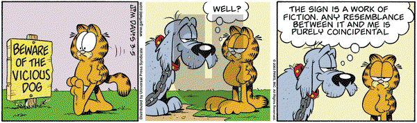 Garfield on Wednesday March 5, 2003 Comic Strip