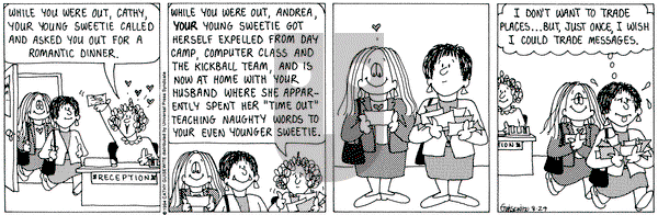Cathy Classics on Monday August 29, 1994 Comic Strip