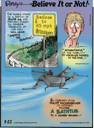 Ripley's Believe It or Not on Thursday March 22, 2018 Comic Strip