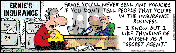 Frank and Ernest on Friday October 27, 2017 Comic Strip
