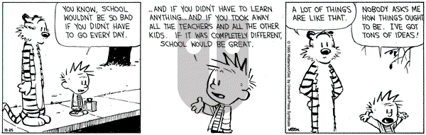 Calvin and Hobbes on Wednesday October 25, 1995 Comic Strip