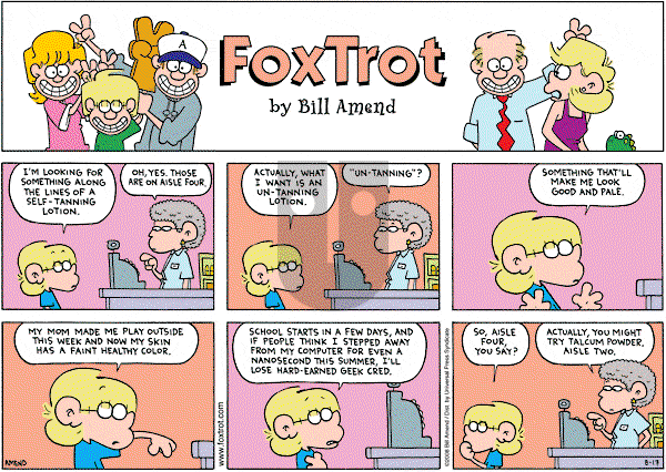 FoxTrot on Sunday August 17, 2008 Comic Strip
