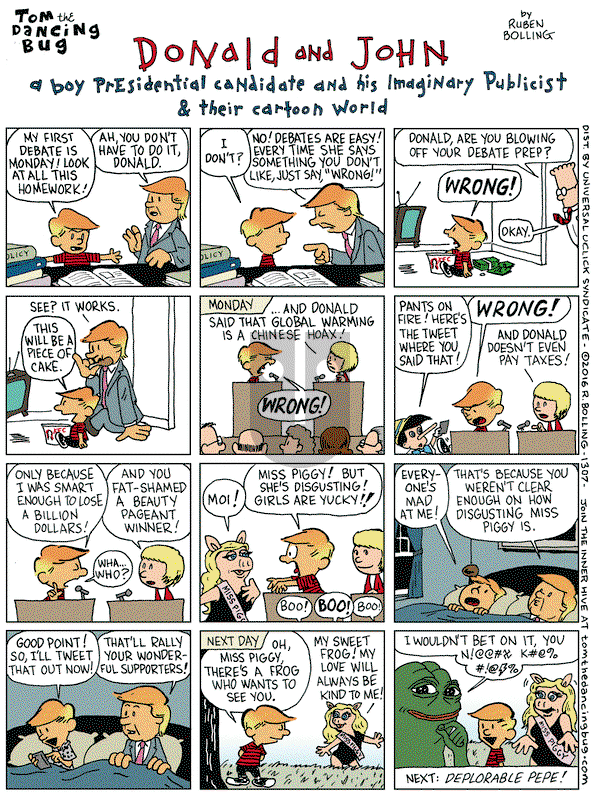 Tom the Dancing Bug on Friday October 7, 2016 Comic Strip