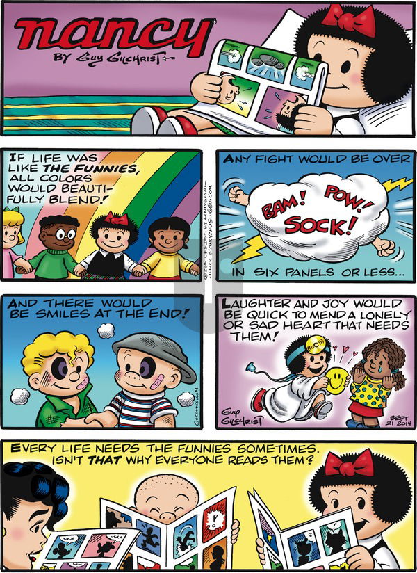Nancy on Sunday September 21, 2014 Comic Strip