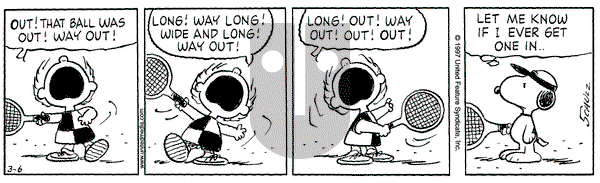 Peanuts on Thursday March 6, 1997 Comic Strip