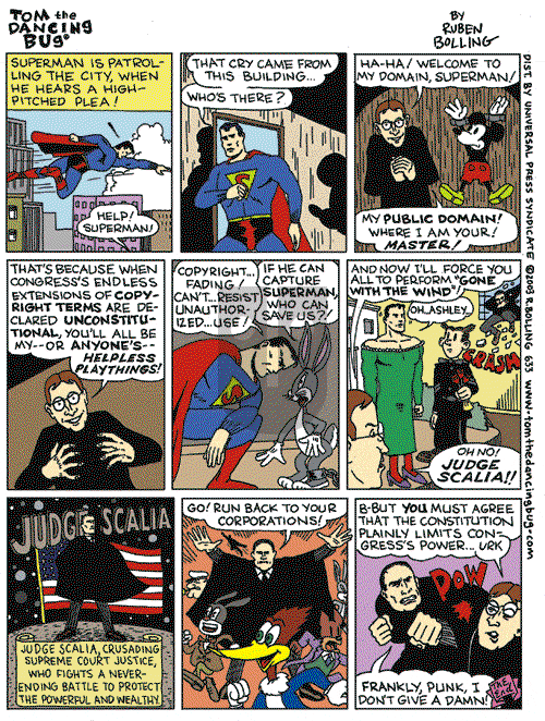Tom the Dancing Bug on Saturday January 25, 2003 Comic Strip