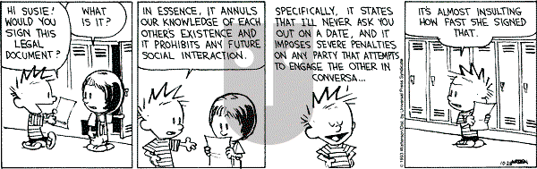 Calvin and Hobbes - Thursday October 28, 1993 Comic Strip