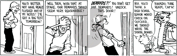 Calvin and Hobbes - Tuesday February 12, 2019 Comic Strip
