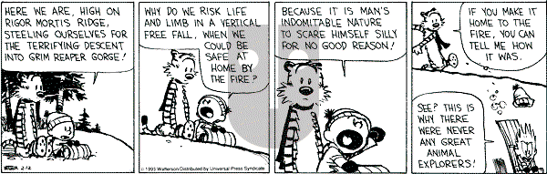 Calvin and Hobbes - Friday February 12, 1993 Comic Strip