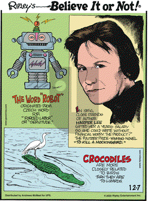 Ripley's Believe It or Not on Monday December 7, 2020 Comic Strip