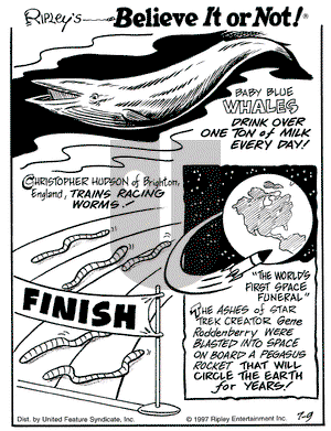 Ripley's Believe It or Not on Wednesday July 9, 1997 Comic Strip