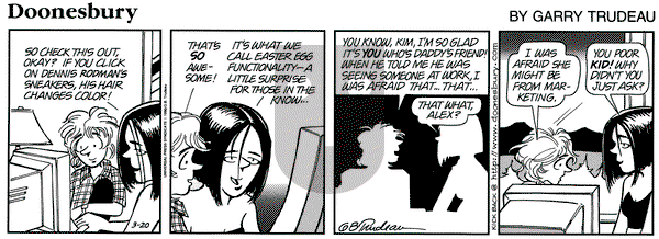 Doonesbury on Wednesday March 20, 1996 Comic Strip