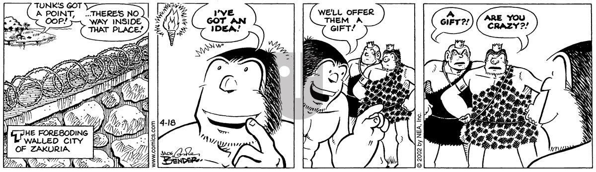 Alley Oop - Thursday April 18, 2002 Comic Strip