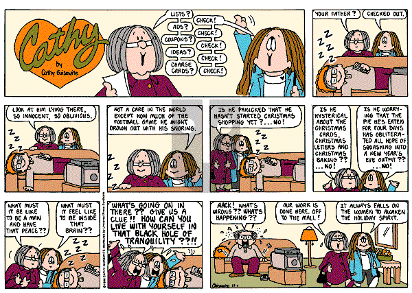 Cathy Classics - Sunday December 1, 1996 Comic Strip