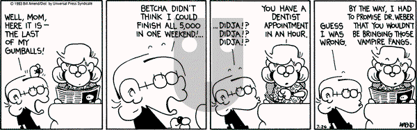 FoxTrot on Monday July 26, 1993 Comic Strip