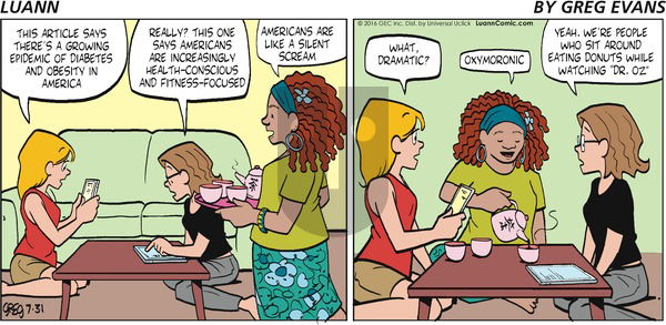 Luann on Sunday July 31, 2016 Comic Strip