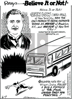 Ripley's Believe It or Not on Saturday June 7, 2003 Comic Strip