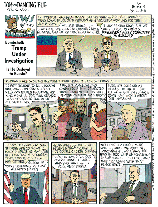 Tom the Dancing Bug on Friday January 18, 2019 Comic Strip