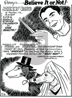 Ripley's Believe It or Not on Tuesday November 6, 2001 Comic Strip