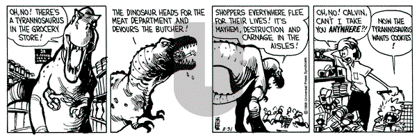 Calvin and Hobbes on Wednesday August 31, 1988 Comic Strip