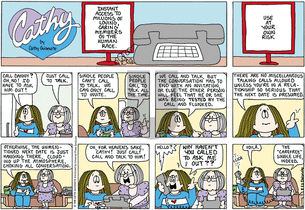 Cathy Classics - Sunday August 23, 1998 Comic Strip