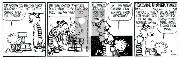 Calvin and Hobbes on Monday November 30, 1987 Comic Strip