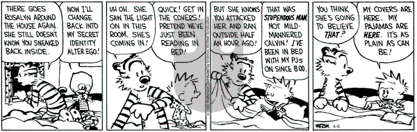 Calvin and Hobbes - Monday April 6, 2020 Comic Strip