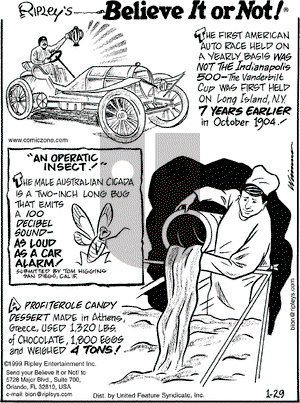 Ripley's Believe It or Not on Friday January 29, 1999 Comic Strip