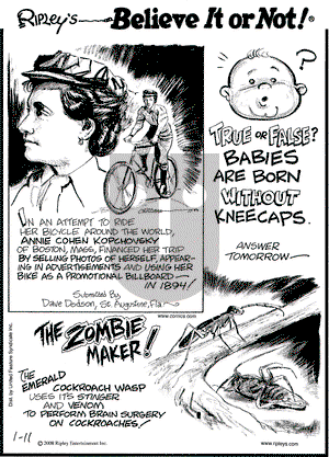Ripley's Believe It or Not on Friday January 11, 2008 Comic Strip